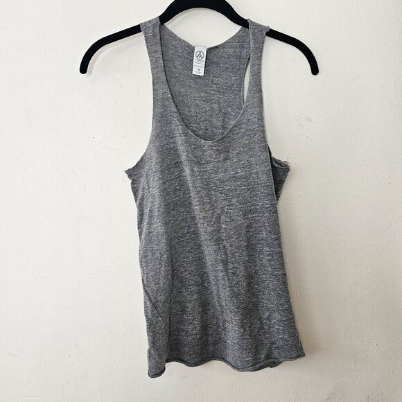 Alternative Earth Heather Gray Natural Pilates Racer Back Scoop Tank Top Med - Picture 7 of 7